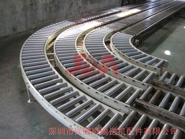 Carton plant by turning roller conveyors